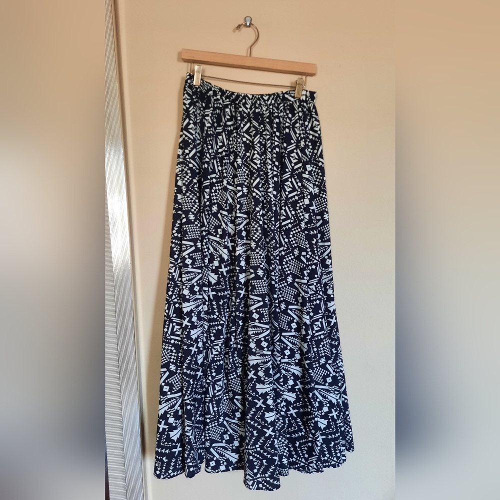 Boho Full Twirl Maxi Dress Black Cream